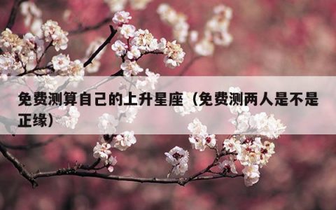 免费测算自己的上升星座(免费测算自己的上升星座)